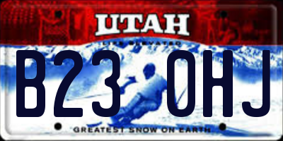 UT license plate B230HJ