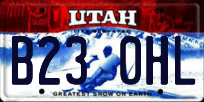 UT license plate B230HL