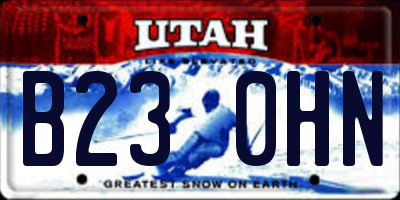UT license plate B230HN