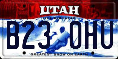 UT license plate B230HU