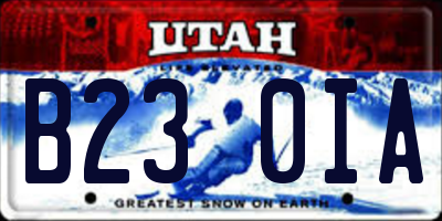 UT license plate B230IA