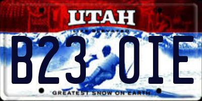 UT license plate B230IE