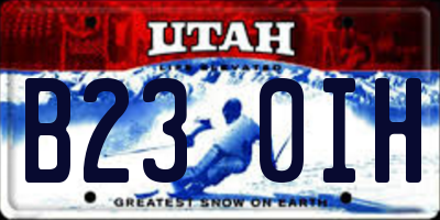 UT license plate B230IH
