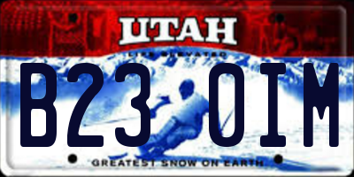 UT license plate B230IM