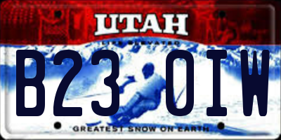 UT license plate B230IW