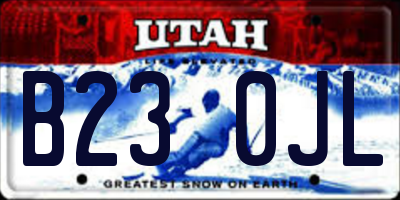 UT license plate B230JL