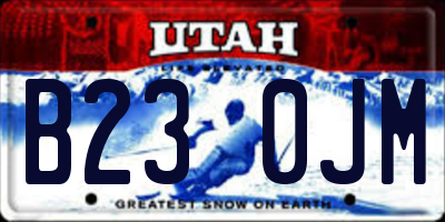 UT license plate B230JM