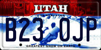 UT license plate B230JP