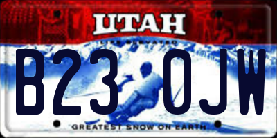 UT license plate B230JW