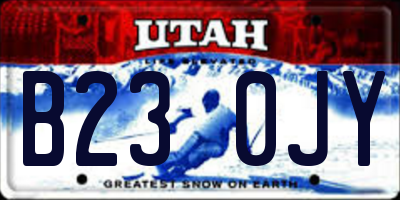 UT license plate B230JY