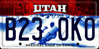 UT license plate B230KO