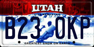 UT license plate B230KP