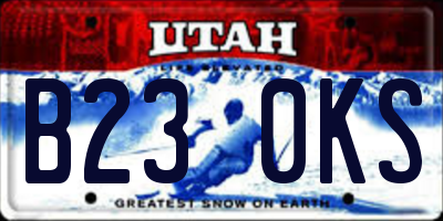 UT license plate B230KS