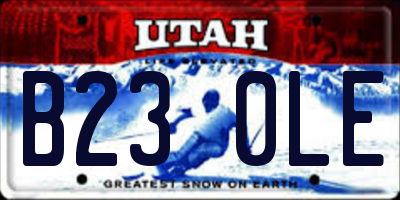 UT license plate B230LE