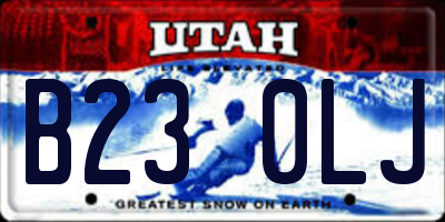 UT license plate B230LJ