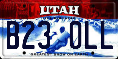 UT license plate B230LL