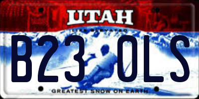 UT license plate B230LS