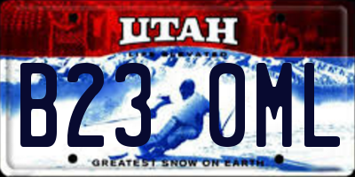 UT license plate B230ML