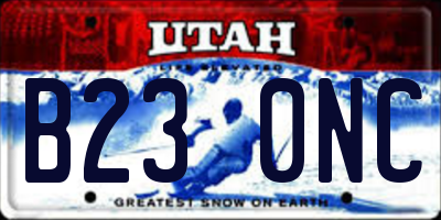 UT license plate B230NC