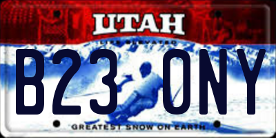 UT license plate B230NY