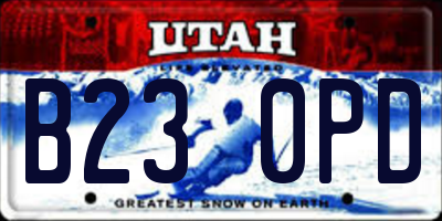 UT license plate B230PD