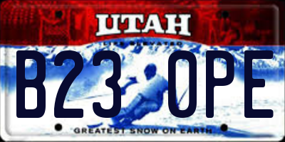 UT license plate B230PE