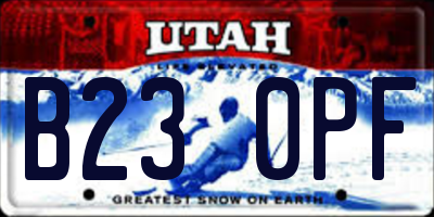 UT license plate B230PF