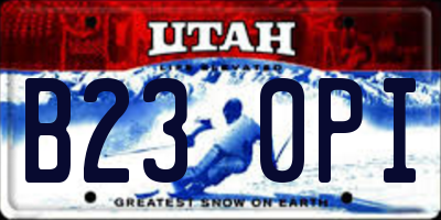 UT license plate B230PI