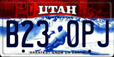 UT license plate B230PJ