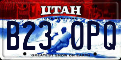 UT license plate B230PQ