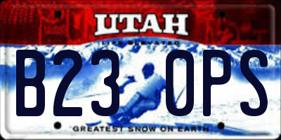UT license plate B230PS