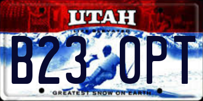 UT license plate B230PT