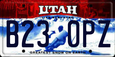 UT license plate B230PZ
