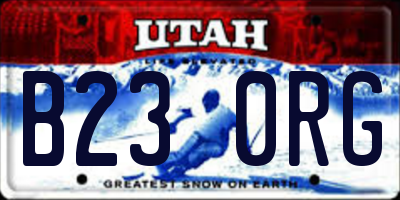 UT license plate B230RG