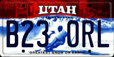 UT license plate B230RL