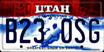 UT license plate B230SG