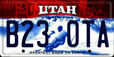 UT license plate B230TA