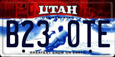 UT license plate B230TE