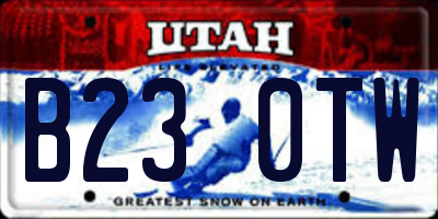 UT license plate B230TW