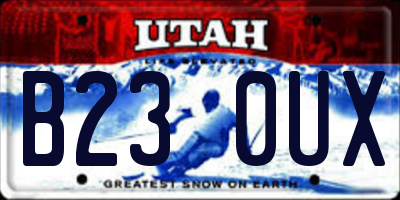 UT license plate B230UX