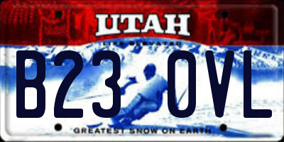 UT license plate B230VL
