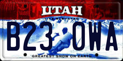 UT license plate B230WA