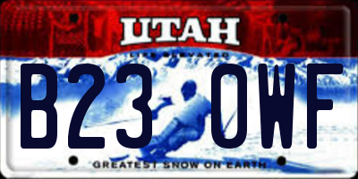 UT license plate B230WF