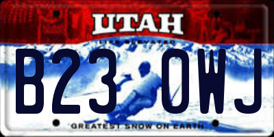 UT license plate B230WJ