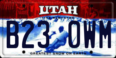 UT license plate B230WM
