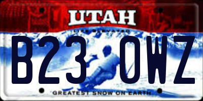UT license plate B230WZ