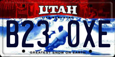 UT license plate B230XE