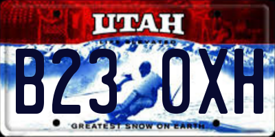 UT license plate B230XH