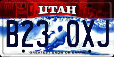 UT license plate B230XJ