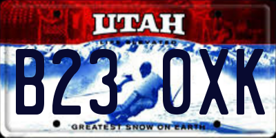 UT license plate B230XK